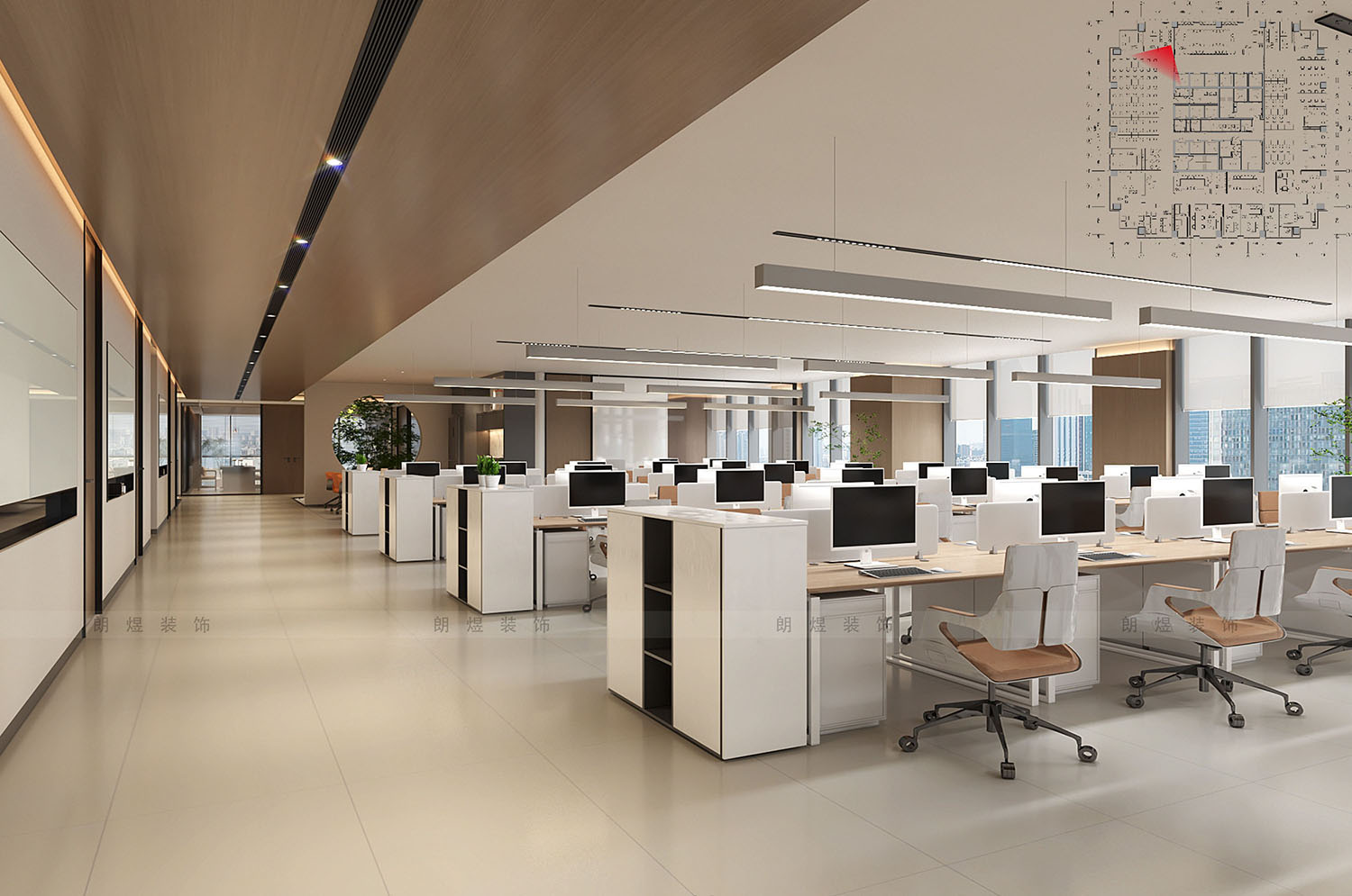 辦公室員工辦公區裝修效果圖/1