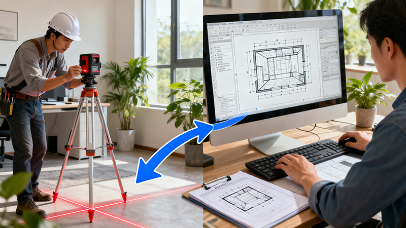 量房還可以對辦公室裝修進行圖紙可視化